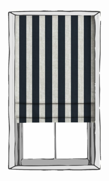 Blue And White Affordable Striped Custom Roman Shades