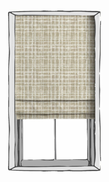 Beige Cheked Roman Shade