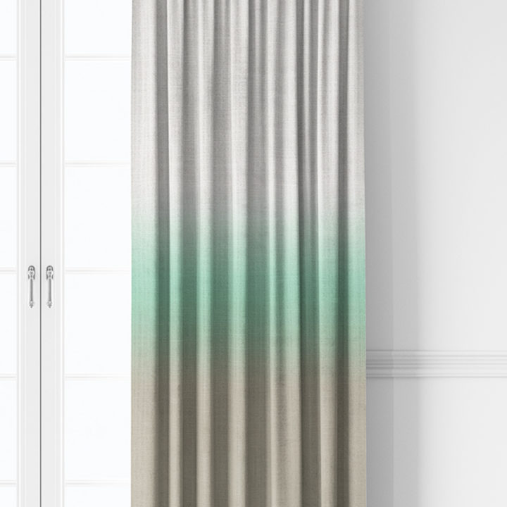 &#8216;Glass Green&#8217; 3-Tone Ombre Curtains (Green/ Beige)