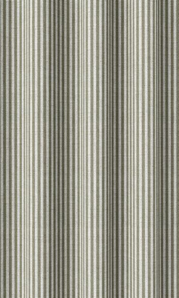 Grey Striped Custom Extra Long Drapes