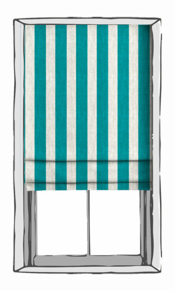 Green And White Stripes Window Treatment