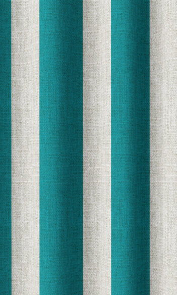 Green And White Stripes Custom Drapes