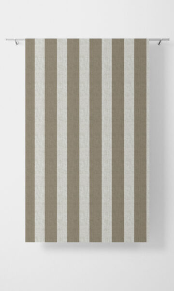 'Borneo River' Modern Striped Custom Roman Shades (Brown/ White) - Image 2