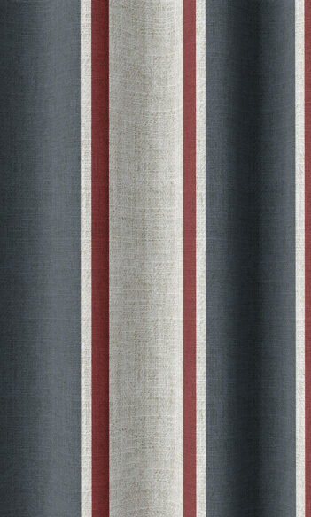 Grey And White Striped Custom Drapes