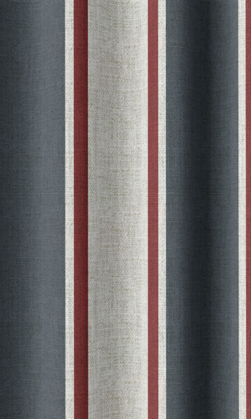 Grey And White Striped Custom Drapes
