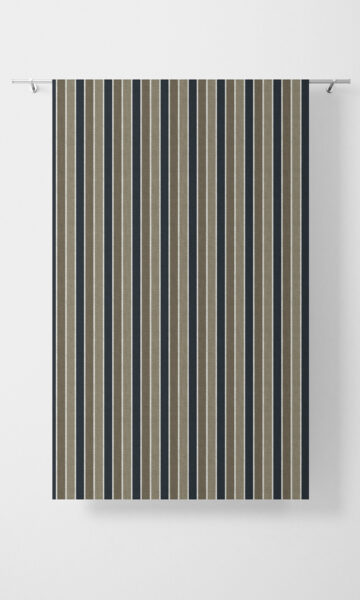 Brown And Blue Striped Custom Drapes For Bedroom
