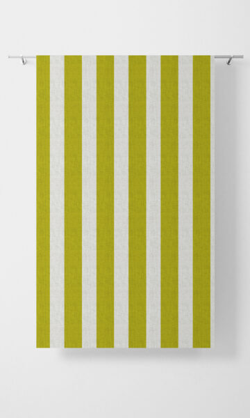 Green And White Stripes Custom Drapes