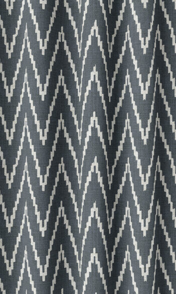 Blue & White Zig Zag Custom Drapes For Nursery