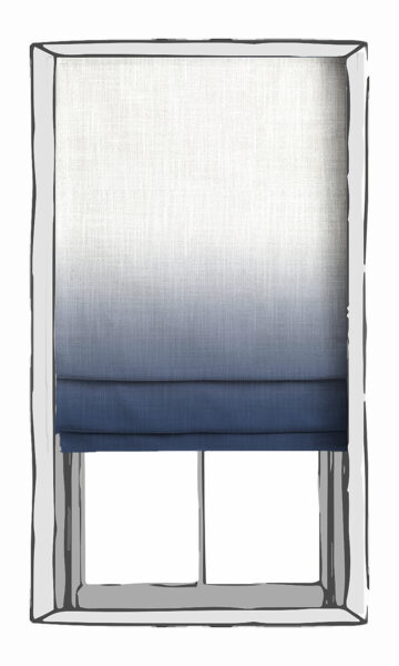 White And Blue Blinds For Kitchen