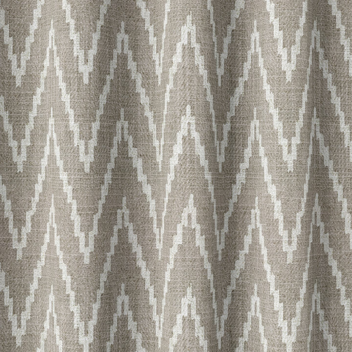 &#8216;Lantier&#8217; Chevron Print Window Curtains (Grey/ White)