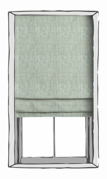 Blue Cotton Custom Roman Blinds For Living Room