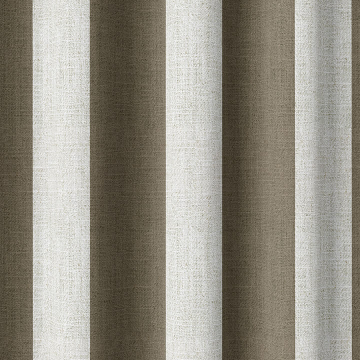 &#8216;English Pinewood&#8217; Striped Print Curtains (Cedar Brown/ White)