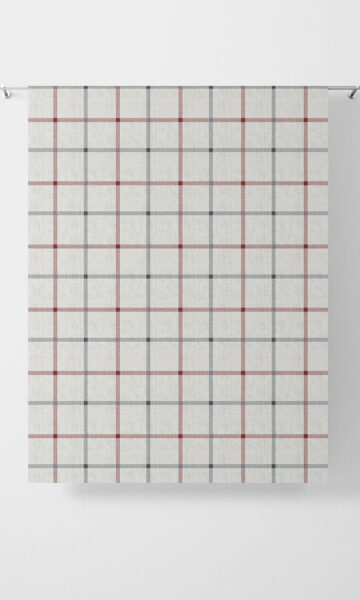White Checked Custom Curtain For Bedroom