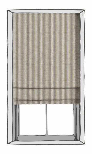 Grey Striped Roman Blinds For Window Treatment