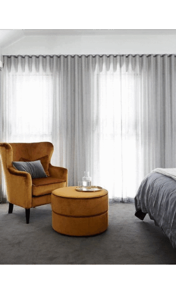 Grey Ripplefold Custom Window Treatments