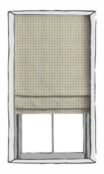 Checked Pattern Roman Blinds For Kitchen