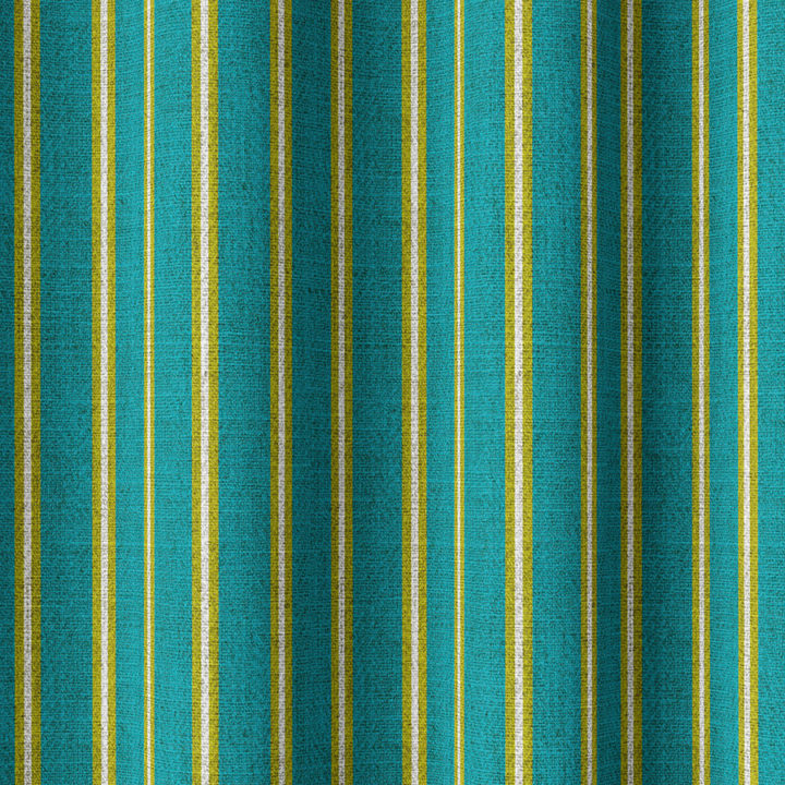 &#8216;Poplar Grove&#8217; Custom Striped Print Drapery (Blue/ Green)