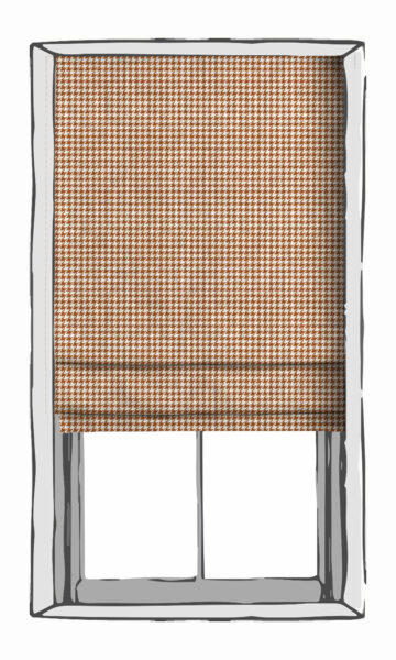 Orange Checked Roman Blind