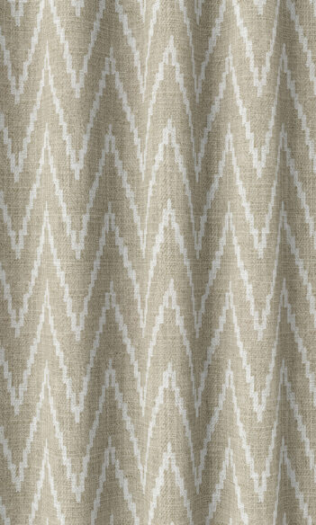 Beige Zig Zag Printed Custom Curtains For Bedroom