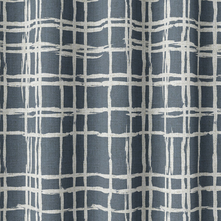 &#8216;Breton&#8217; Fabric Swatch (Petrol Blue/ White)