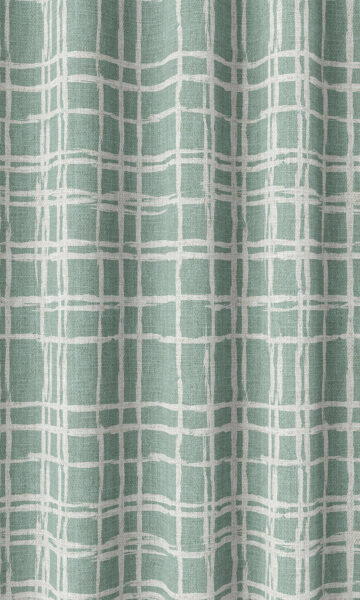 Blue Checked Custom Roman Blinds For Kitchen