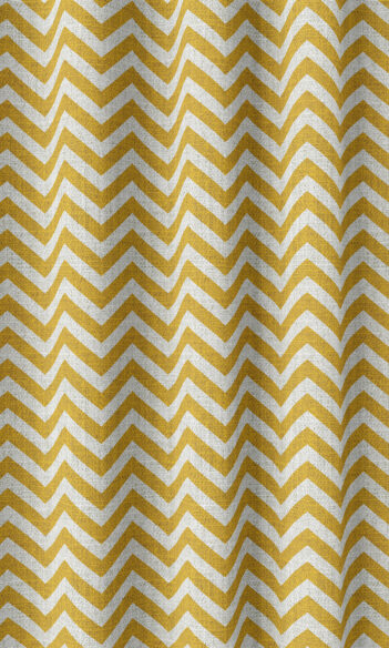 Yellow Zig Zag custom Drapery & Roman Blinds