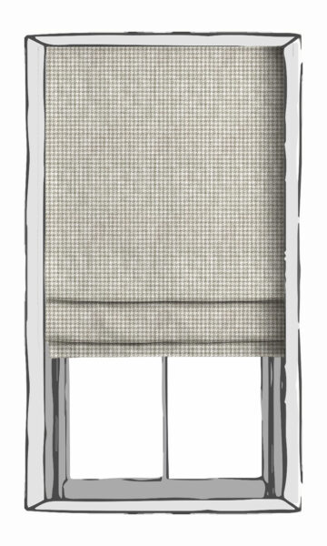 Grey Checked Roman Shade