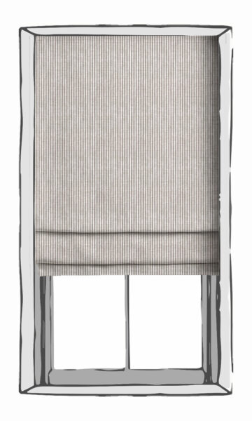 Striped Custom Roman Shade For Kitchen