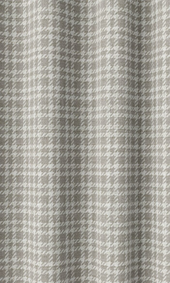 Grey Checked Custom Drapes
