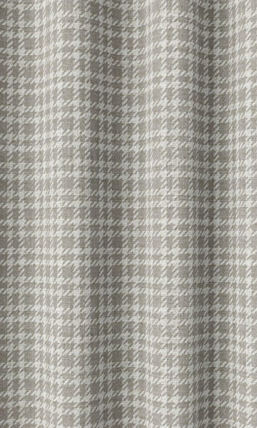Grey Checked Custom Drapes