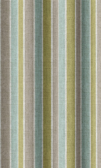 Striped Custom Drapery And Roman Blinds For Bedroom