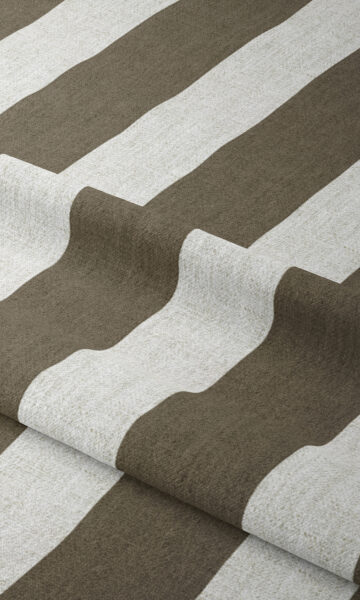 White And Brown Striped Custom Fake Roman Shade For Bed Room
