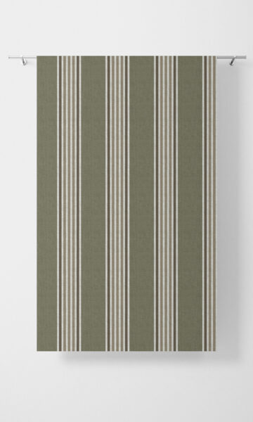 Green And Beige Modern Striped Curtains For Bedroom