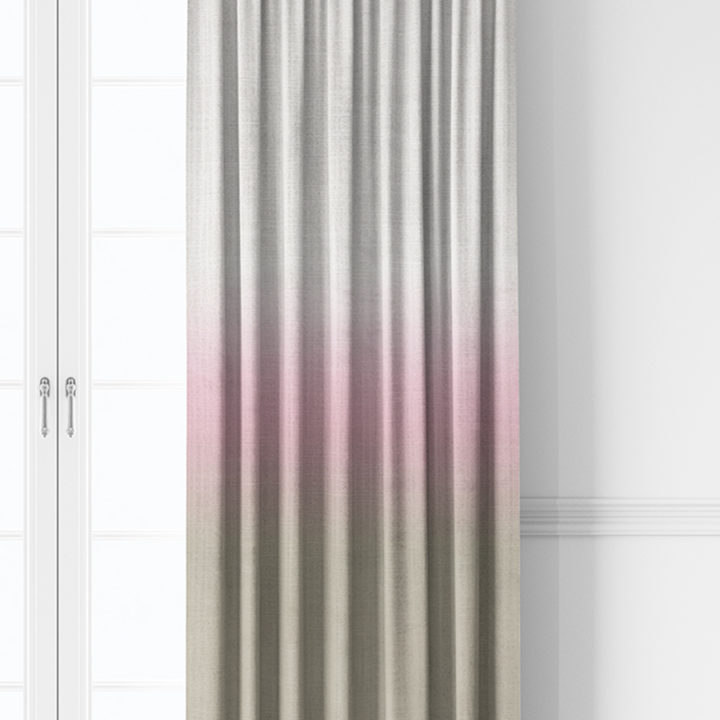 &#8216;Very Pink&#8217; 3-Tone Ombre Window Drapery (Pale Pink &#038; Beige)