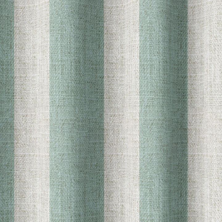 &#8216;Mint Cocktail&#8217; Striped Print Curtains (Aqua Blue/ White)