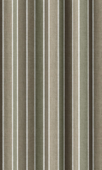 Green And Beige Striped Custom Window Treatment