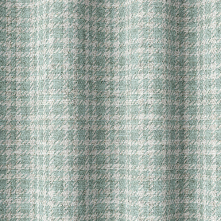 &#8216;Snow Bell&#8217; Check Patterned Curtains (Aqua Blue/ White)