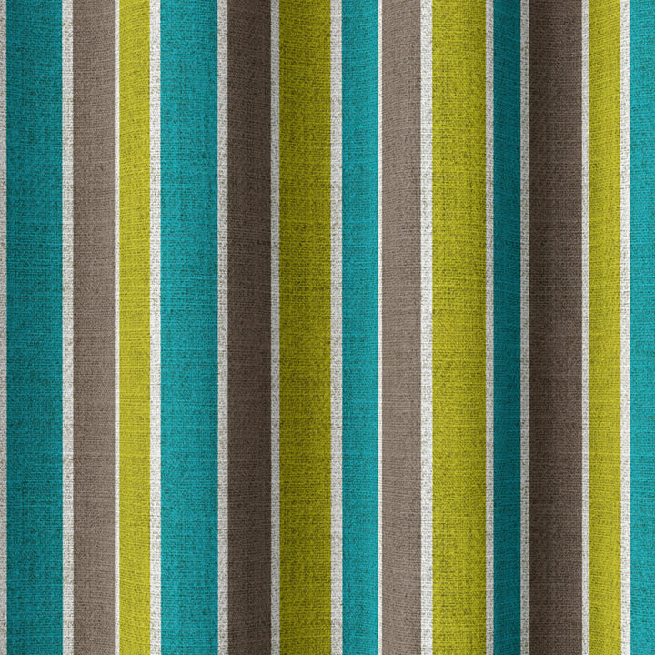 &#8216;Spring Valley&#8217; Custom Striped Window Drapes (Blue/ Green)