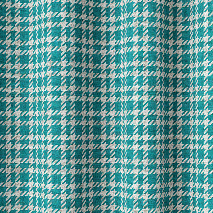 &#8216;Soft Touch&#8217; Modern Check Print Curtains (Pacific Blue)