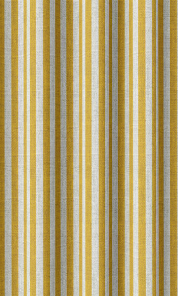 Yellow Striped custom Drapery & Roman Blinds