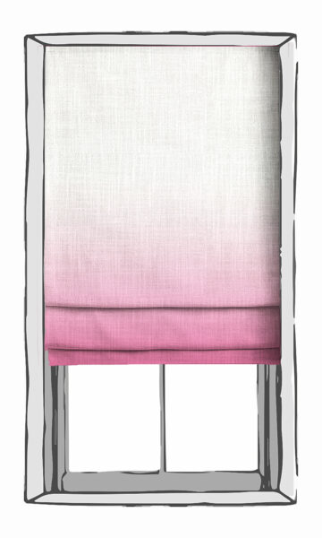 White And Pink Shade Blinds For Kitchen