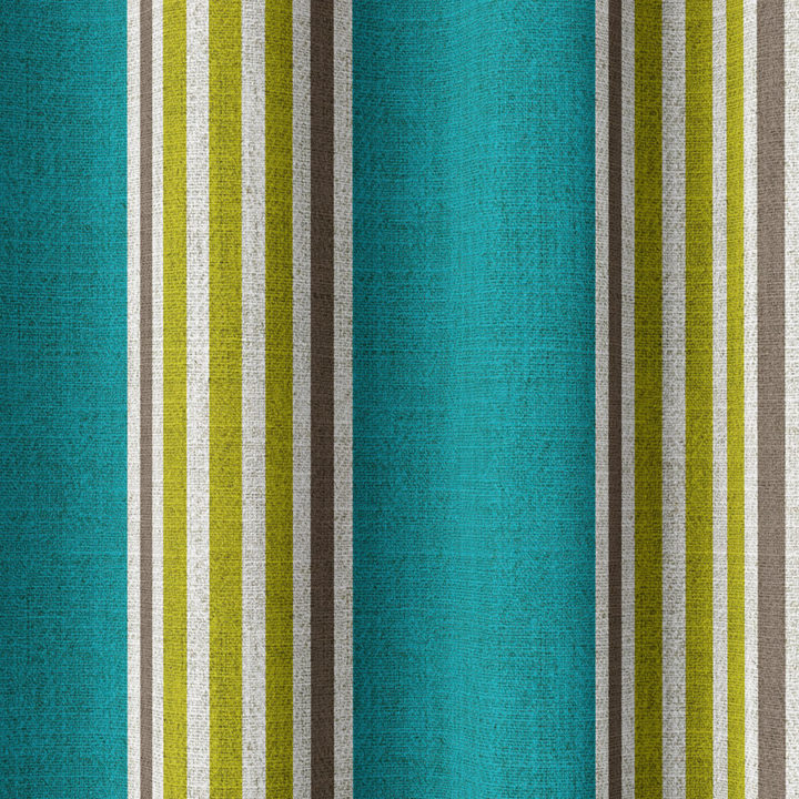 &#8216;Crayon&#8217; Modern Striped Custom Window Curtains (Blue/ Green)
