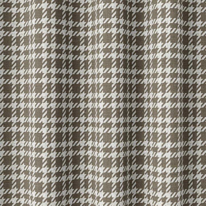 &#8216;Spanish Moss&#8217; Check Patterned Window Drapes (Cedar Brown)