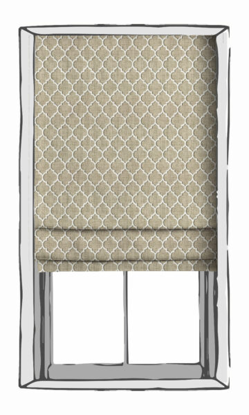 Beige Printed Custom Roman Blind