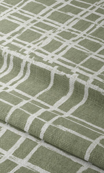 Green Checked Affordable Custom Drapery