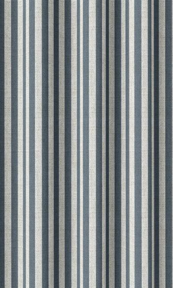 Blue Striped Custom Drapes For Nursery