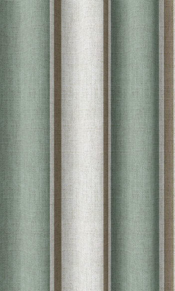Green And White Striped Custom Curtains For Kitchen