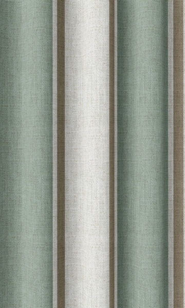 Green And White Striped Custom Curtains For Kitchen