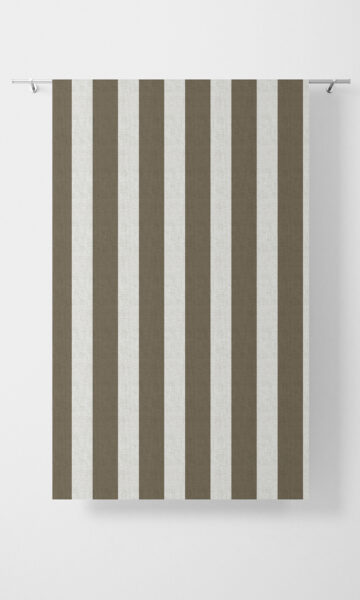 White And Brown Striped Custom Curtains For Kitchen