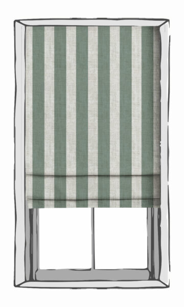 Green And Ivory Custom Blinds And Curtains